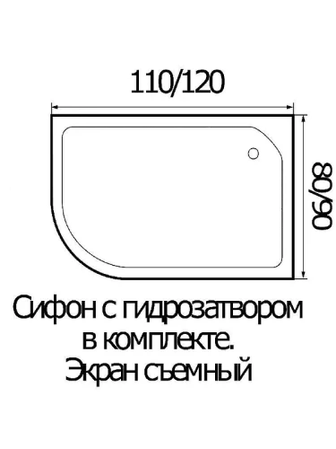 Акриловый поддон для душа Wemor 120х90х24 R 10000003000 цвет Белый