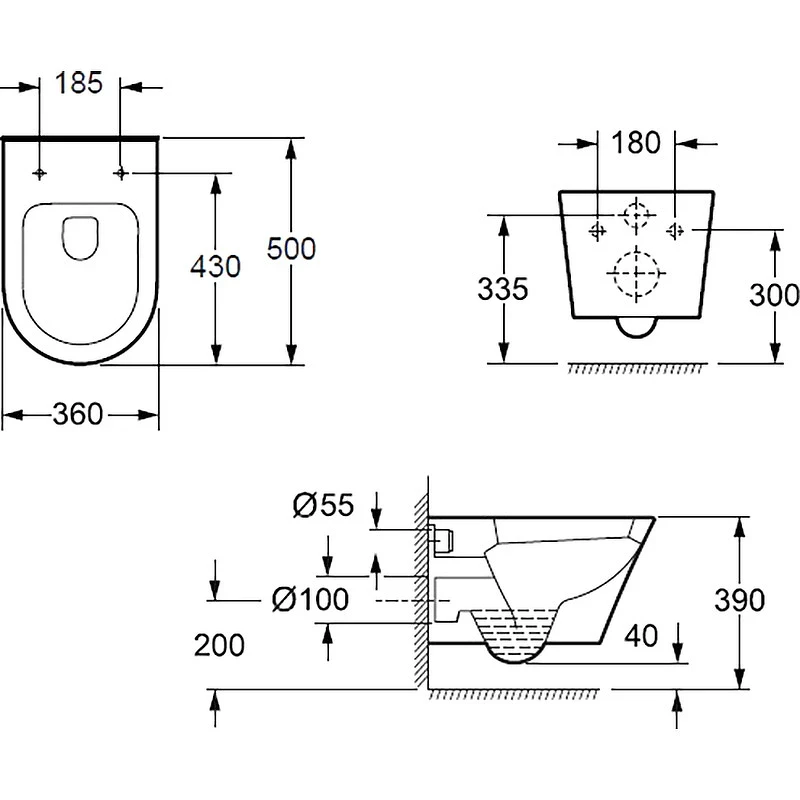 Унитаз BelBagno Tre BB8001CHR/SC подвесной с сиденьем Микролифт фаянс подвесной