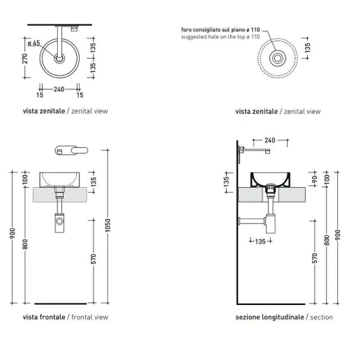 Раковина-чаша Flaminia Mini Twin 27 5059222NER Черная