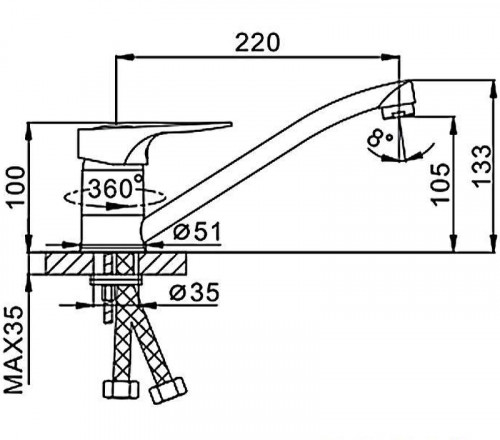 Смеситель для кухни Frap H04 F4204 Хром