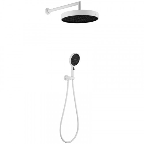 Комплект верхнего и ручного душа Boheme Cell 427-MW Белый матовый пластик на стену