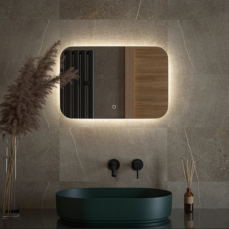 Зеркало Defesto Opti 60x40 DF 2802SH с подсветкой 17W-4500К/Сенсорный выключатель/Нейтральный белый свет