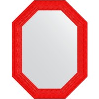 Зеркало Evoform Polygon 86х66 BY 7299 в багетной раме - Красная волна 89 мм стекло