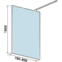 Душевая перегородка WeltWasser WW400 G-1 80 10000002937 профиль Хром стекло прозрачное