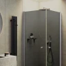 Душевой уголок Maybah Glass MGY-1296-5 800x800x1980 на монопетлях Хром матовый стекло графитовое