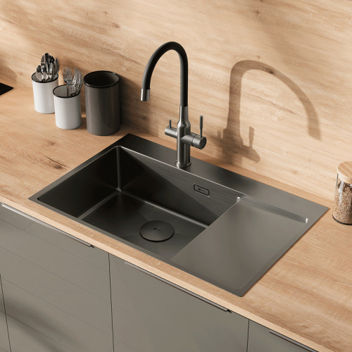 Кухонная мойка Lemark Kezadra 780L 9936151 цвет Графит