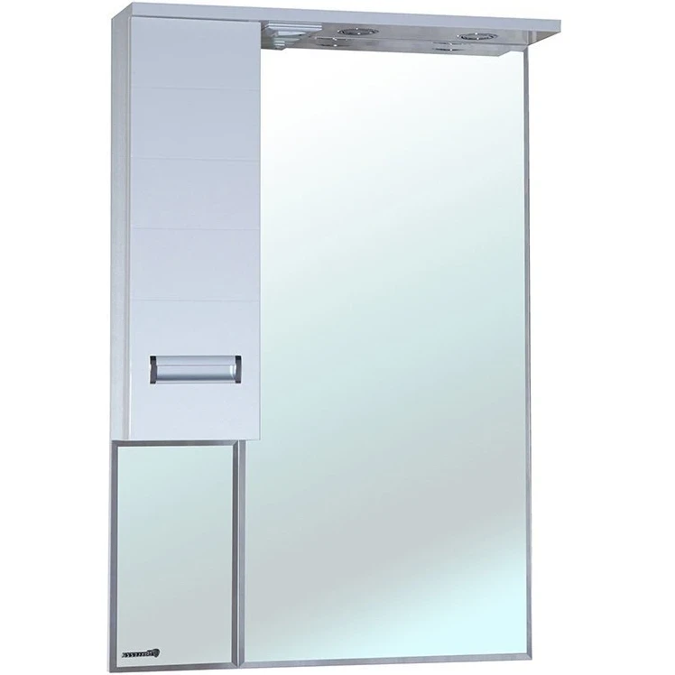 Зеркало со шкафом Bellezza Сиена 70 L 4613911002016 с подсветкой Белое МДФ / ЛДСП, стекло