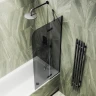 Шторка для ванны Maybah Glass MGV-918-6 990х1400 поворотная с добором Черный стекло графитовое