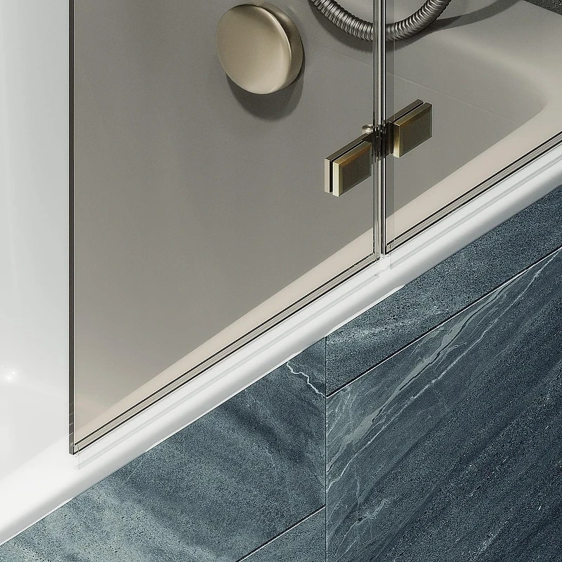 Шторка для ванны Maybah Glass MGV-573-3 515х1400 складная 2 секции Золото стекло бронзовое