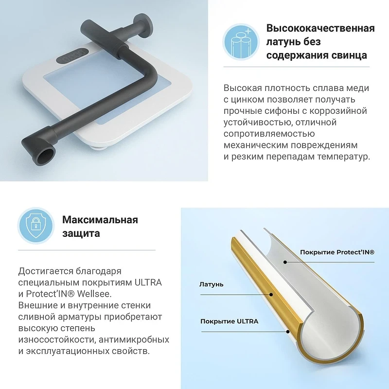 Сифон для раковины Wellsee Drainage System 182125000 цвет Черный матовый