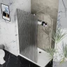 Душевая перегородка Azario Walk-in 100 AZ-251-100-MB-CRF профиль Черный матовый стекло рифленое