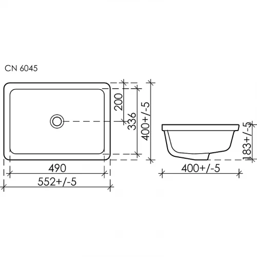 Раковина Ceramicanova Element 55 CN6045 Белая фарфор встраиваемый