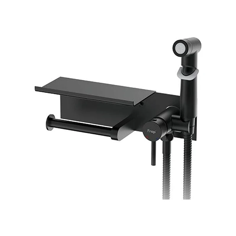 Гигиенический душ со смесителем Frap F2075-6 цвет Черный матовый