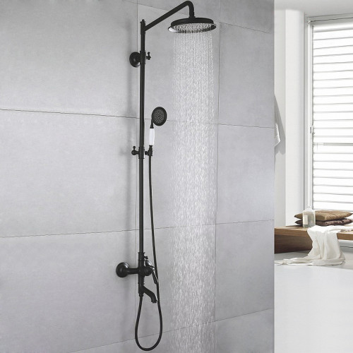 Душевая система Rose R02H R0236H Черная матовая