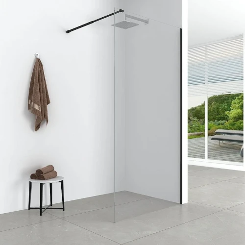 Душевая перегородка Loranto Walk-In 70 CS-W04B-70 профиль Черный матовый стекло прозрачное