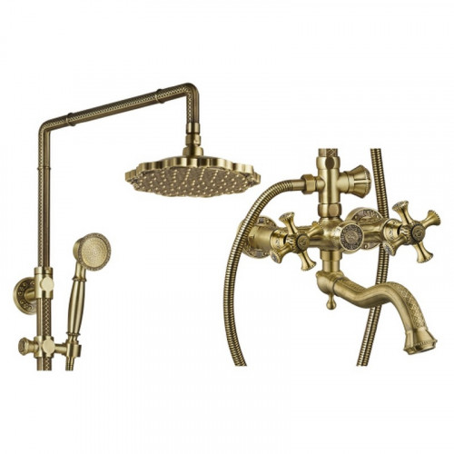 Душевая система ZorG Antic A 7002DS-BR Бронза латунь на стену