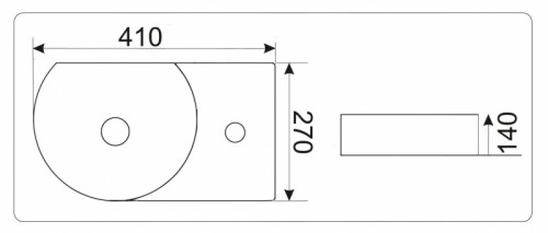 Раковина CeramaLux 41 9273L L белая фаянс подвесная
