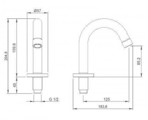 Кран для одного типа воды Nofer 07009.B цвет Хром