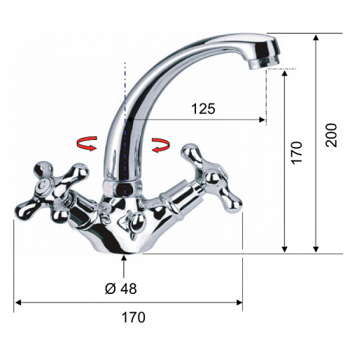 Смеситель для раковины Remer Liberty 13CLIVO Бронза латунь