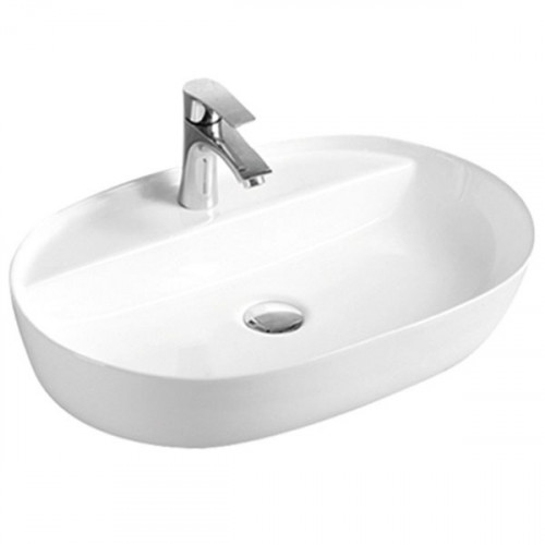 Раковина CeramaLux 61 D1346 Белая фаянс накладная