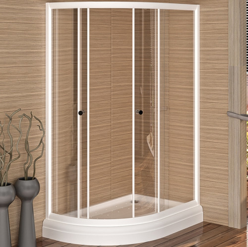 Душевой уголок Radomir 120x80 R 1-03-1-2-0-0080 с поддоном профиль Белый стекло прозрачное