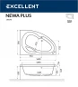 Акриловая ванна Excellent Newa 160x95 R WAEX.NEP16.ULTRA.BR с гидромассажем