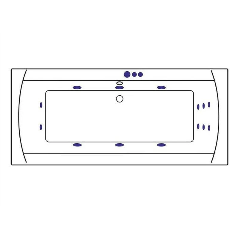 Акриловая ванна Excellent Aquaria Lux Slim 180x80 WAEX.AQU18S.SMART.GL цвет Белый с гидромассажем форсунки Золото