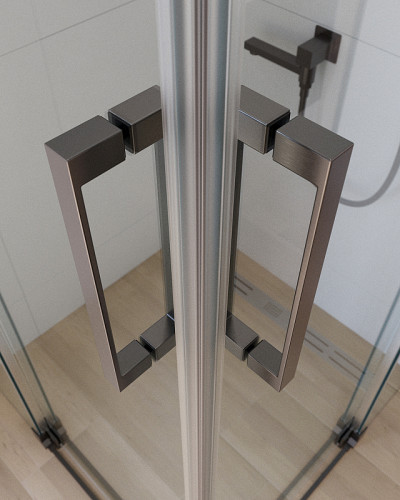 Душевой уголок Cezares Slider 100x100 SLIDER-A-2-90/100-C-GM профиль Оружейная сталь стекло прозрачное