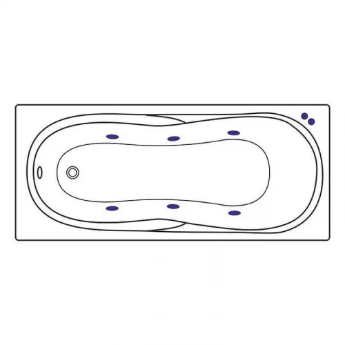 Акриловая ванна Excellent Sekwana 170x75 WAEX.SEK17.SOFT.WH цвет Белый с гидромассажем форсунки Белые