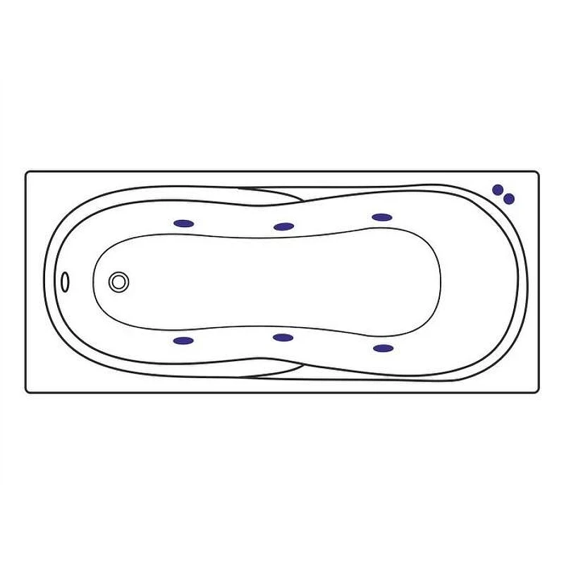 Акриловая ванна Excellent Sekwana 170x75 WAEX.SEK17.SOFT.WH цвет Белый с гидромассажем форсунки Белые