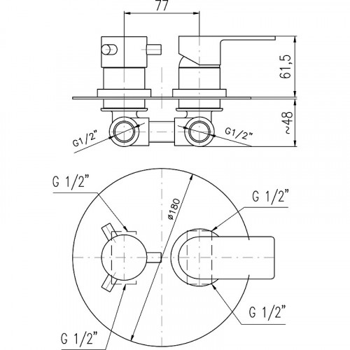 Смеситель для душа Rav Slezak Vltava VT486K Хром латунь встраиваемый