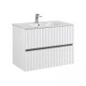 Тумба под раковину Art&Max Elegant 80 AM-ELEGANT-800-2C-SO-BL-LED-P подвесная цвет Белый глянец