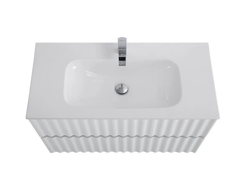 Тумба под раковину Art&Max Elegant 80 AM-ELEGANT-800-2C-SO-BL-LED-P подвесная цвет Белый глянец