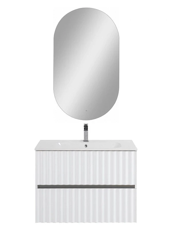 Тумба под раковину Art&Max Elegant 80 AM-ELEGANT-800-2C-SO-BL-LED-P подвесная цвет Белый глянец