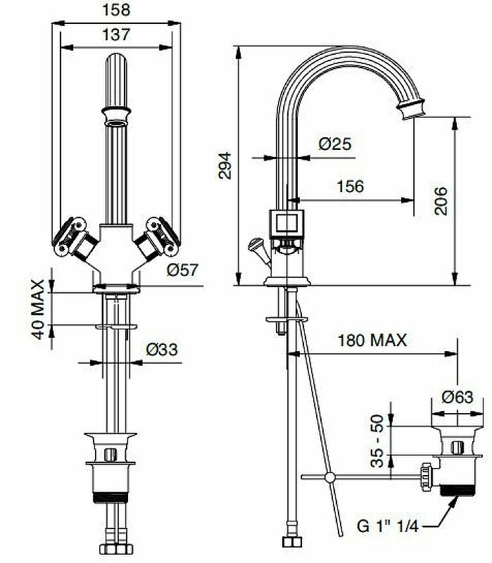 Смеситель для раковины Cezares Olimp LS2 OLIMP-LS2-02-M Бронза латунь