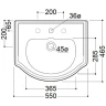 Раковина Kerasan Retro 55 104501*3 Белая фарфор подвесная
