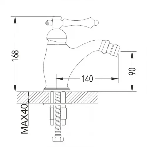 Смеситель для биде Rose R0107 цвет Хром