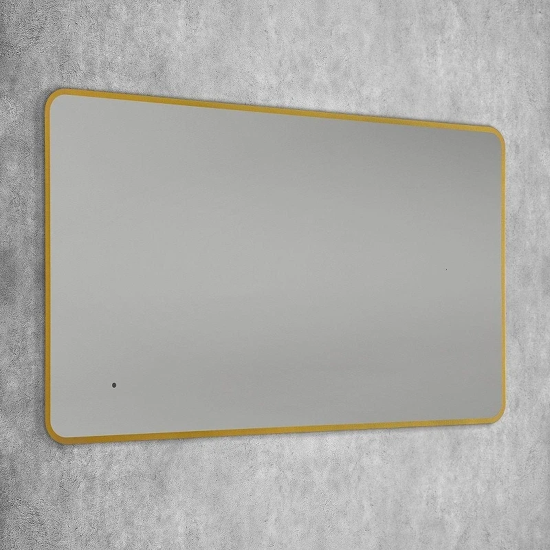 Зеркало Art&Max Siena S 60 AM-SieS-600-1000-DS-F-Gold с подсветкой цвет Золото с бесконтактным выключателем