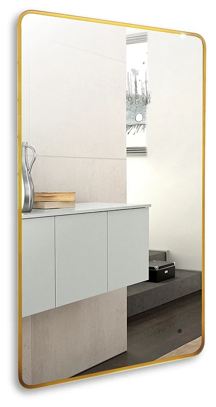 Зеркало Art&Max Siena S 60 AM-SieS-600-1000-DS-F-Gold с подсветкой цвет Золото с бесконтактным выключателем