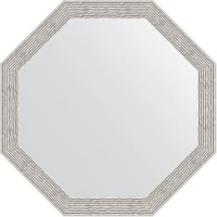 Зеркало Evoform Octagon 53х53 BY 3959 в багетной раме - Волна алюминий 46 мм