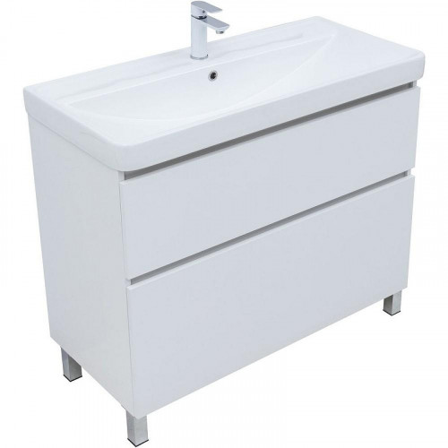 Тумба под раковину Aquanet Вега 100 344125 Белый глянец