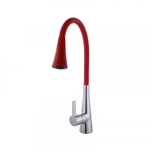 Смеситель для кухни Fashun A4153+B16 цвет Хром Красный