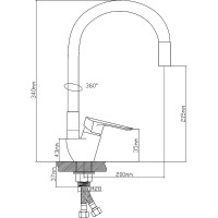 Смеситель для кухни Ростовская Мануфактура Сантехники Boou B8274-10F-E307A Черный Хром латунь