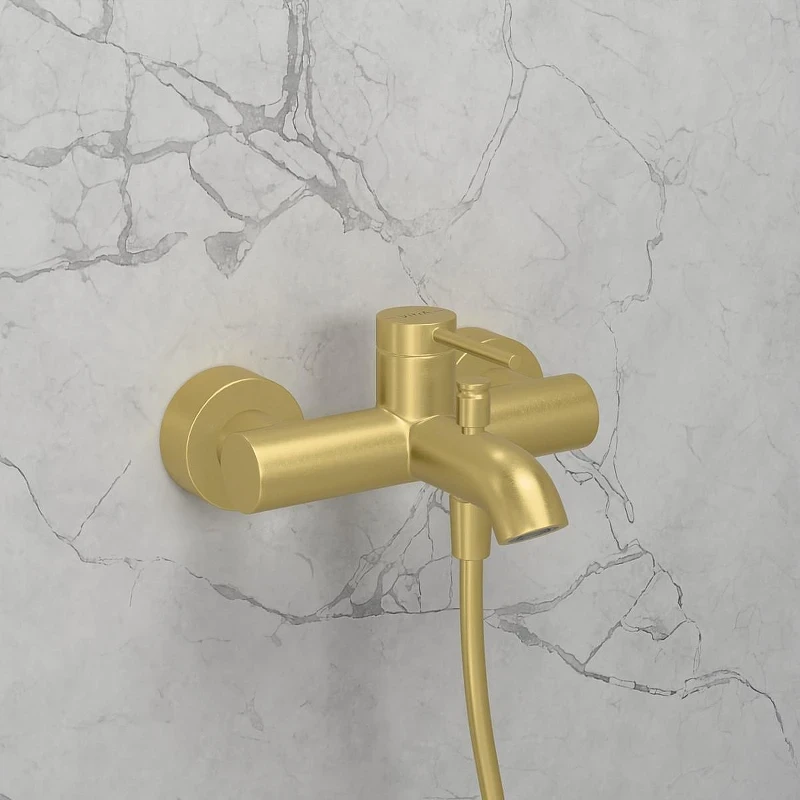 Смеситель для ванны Vitra Minimax Round A4354825EXP цвет Брашированное золото