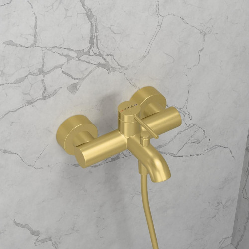Смеситель для ванны Vitra Minimax Round A4354825EXP цвет Брашированное золото