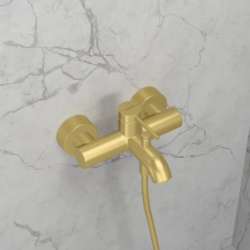 Смеситель для ванны Vitra Minimax Round A4354825EXP цвет Брашированное золото