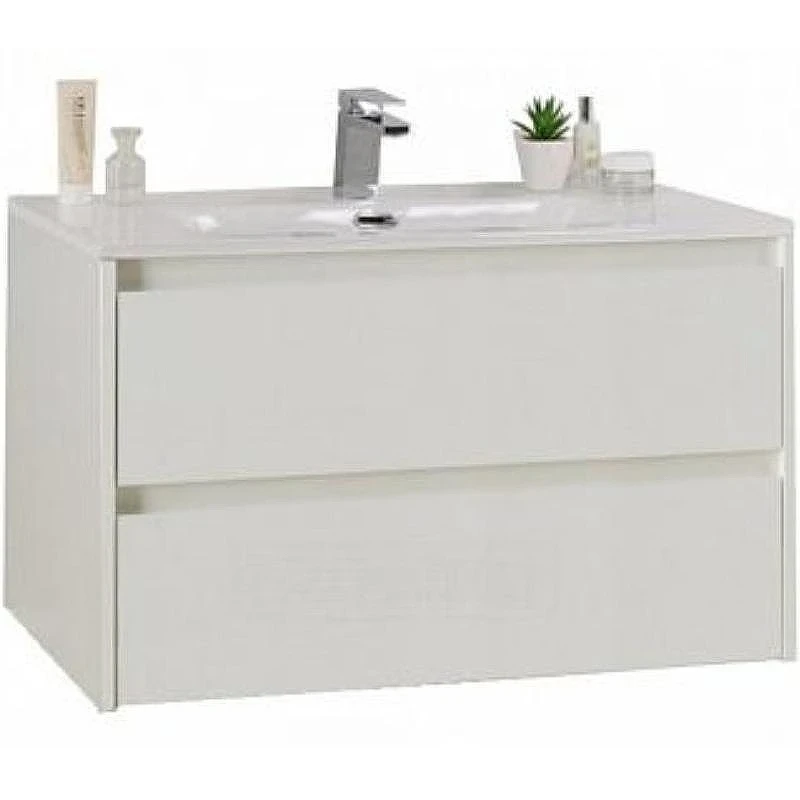 Тумба с раковиной BelBagno Kraft 100 KRAFT-1000-2C-SO-BO+100 BB1000ETL подвесная Bianco Opaco