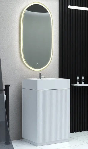 Тумба с раковиной SanVit Рольф мини 59 krolfmini3d Белая глянцевая МДФ / ЛДСП
