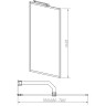 Шторка на ванну Vincea 70x140 VSB-41700FLGM профиль Вороненая сталь стекло рифленое