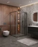 Душевой уголок Cezares Molveno 120x100 MOLVENO-AH-21-100+20-C-GM-IV профиль Оружейная сталь стекло прозрачное